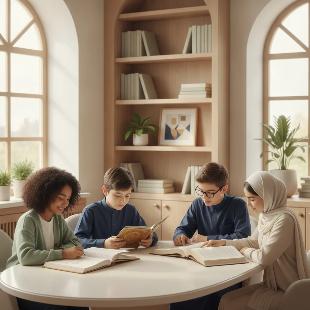 Clean educational editorial style, calm inspiring mood, soft